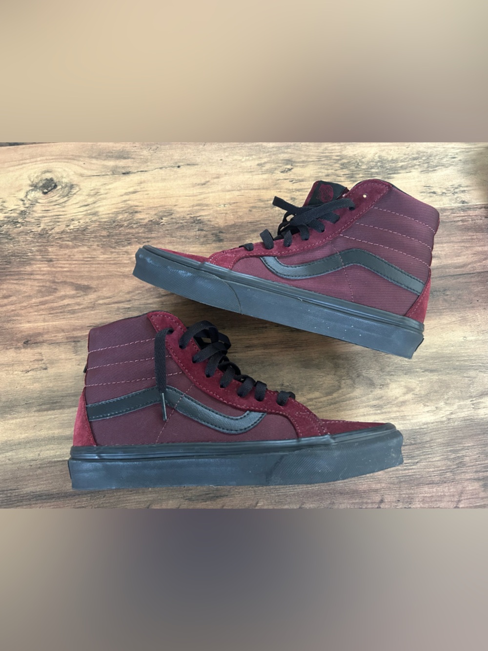 Vans Burgundy Suede High-Top Old Skool Sneakers - Picture 3 of 10